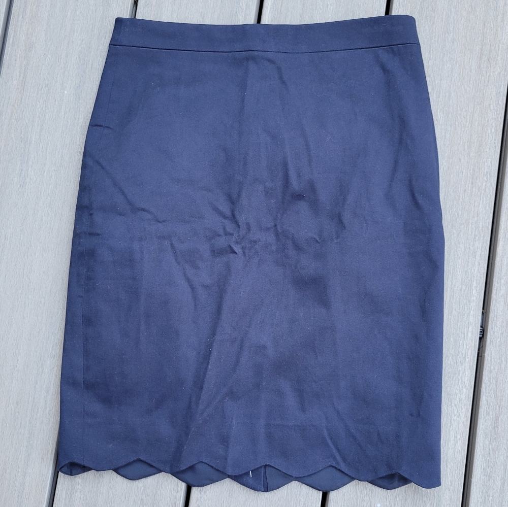 J. Crew navy blue pencil skirt size 0p
